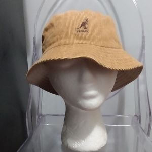 Vintage Cordury Ribbed Tan Brown Fabric Bucket Hat